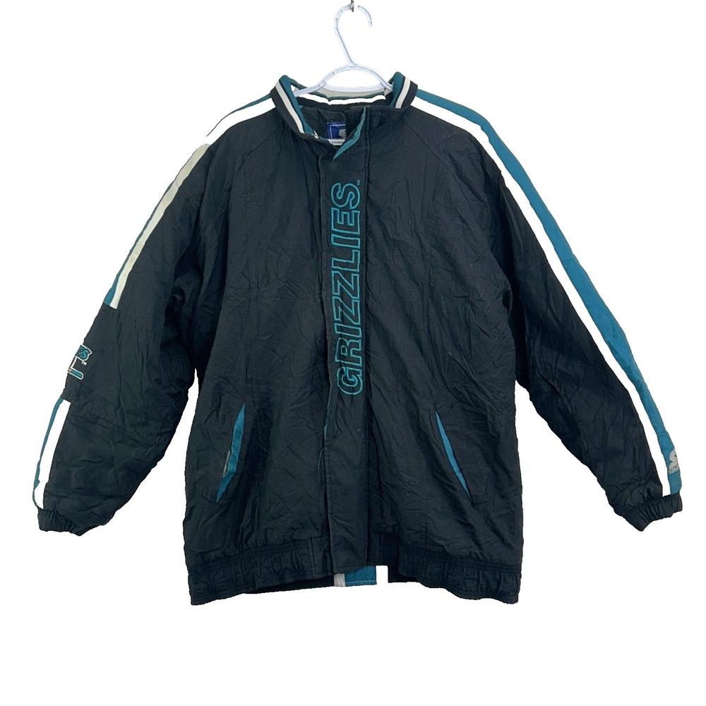 Rare VTG 90s IHL DENVER UTAH GRIZZLIES STARTER PUFFER JACKET BLACK SIZE L